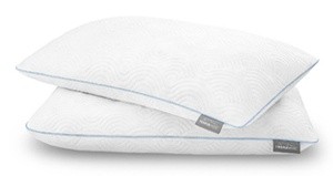 two cloud adjustable pillows stacked on one another
