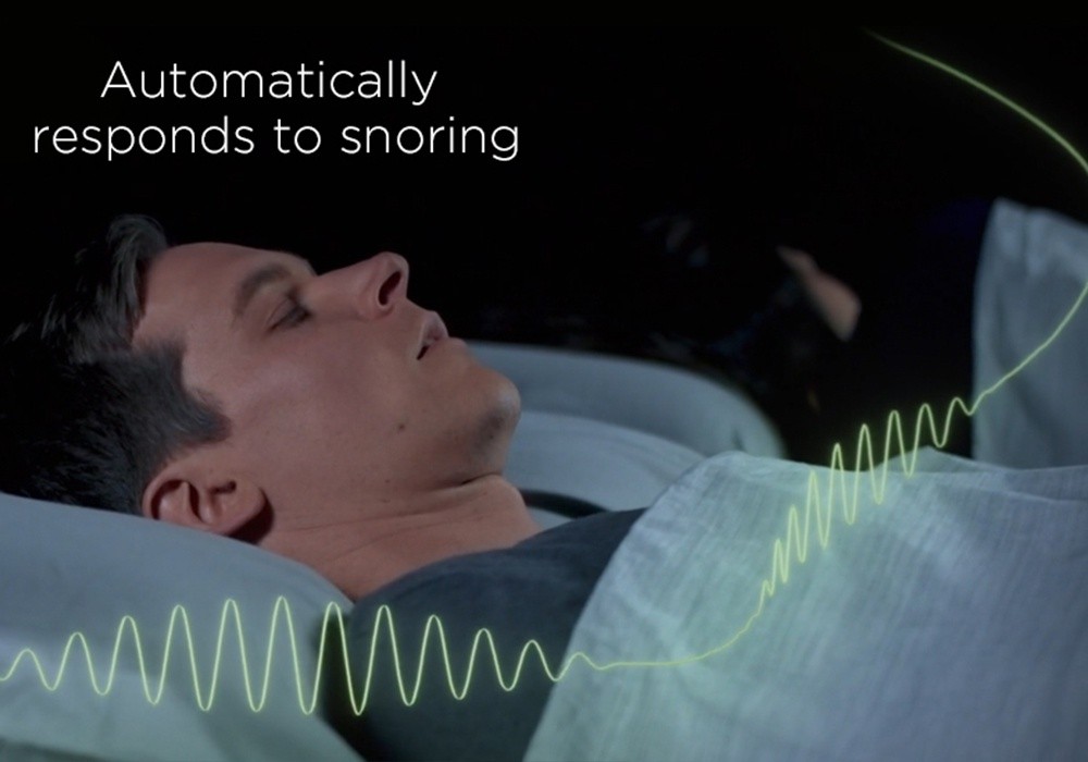 The Ergo Smart Base automatically adjusts your position to an Anti Snore Position If it senses snoring