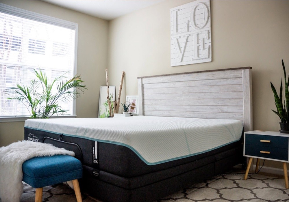 A Tempur-Pedic mattress in a styled room