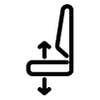 An icon showing adjustable height on an office chair