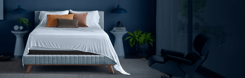 Dressed bed with Tempur-Pedic sheets