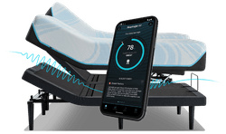 Split King mattress on a Base with a Smart Phone